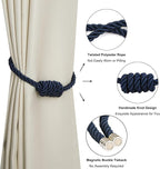 BEL AVENIR Magnetic Curtain Tiebacks, Decorative Drapery Holdbacks Modern Woven - Image 4