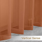 Chyhomenyc Sheer Orange Tier Curtains 24 Inch Length, Small Window Curtains - Image 7