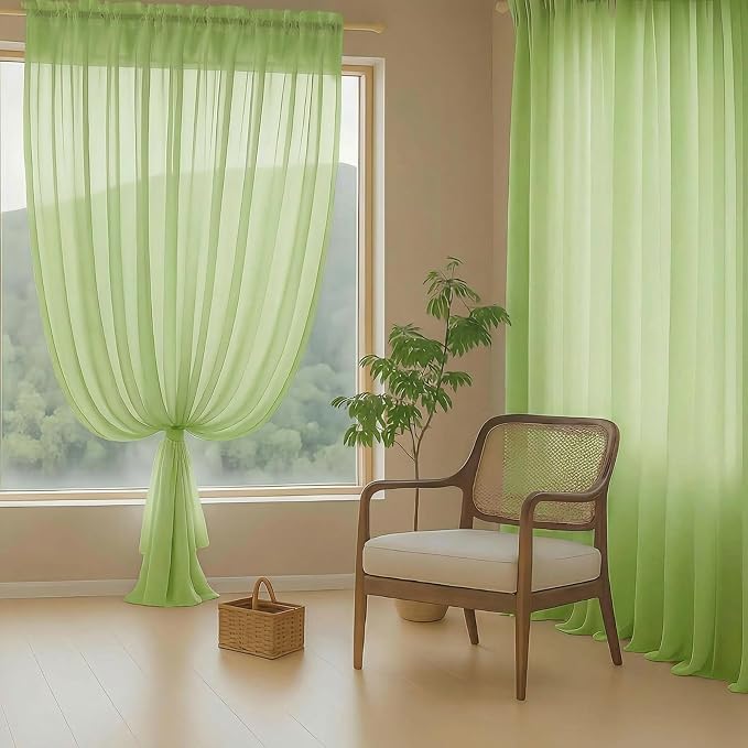 Sheer Curtains 84 Inches Long 2 Panels, Elegant Airy Transparent Light - Image 8