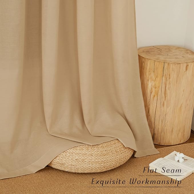 NICETOWN Living Room Curtains 84 inch Long Linen Blend, Grommet Privacy Added - Image 7