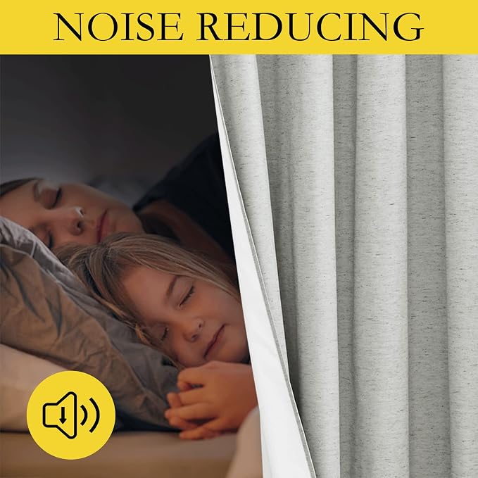 NICETOWN Grey Noise and Lights Block Out Curtains, 2 Panels, 42-inch W by - Image 3