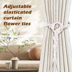 SRG Handmade Boho Curtain Tiebacks Hand Knitting Cotton Curtain Holdbacks - Image 4