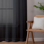 Simplebrand Black Sheer Curtains 96 Inches Long, Light Filtering Rod Pocket - Image 5