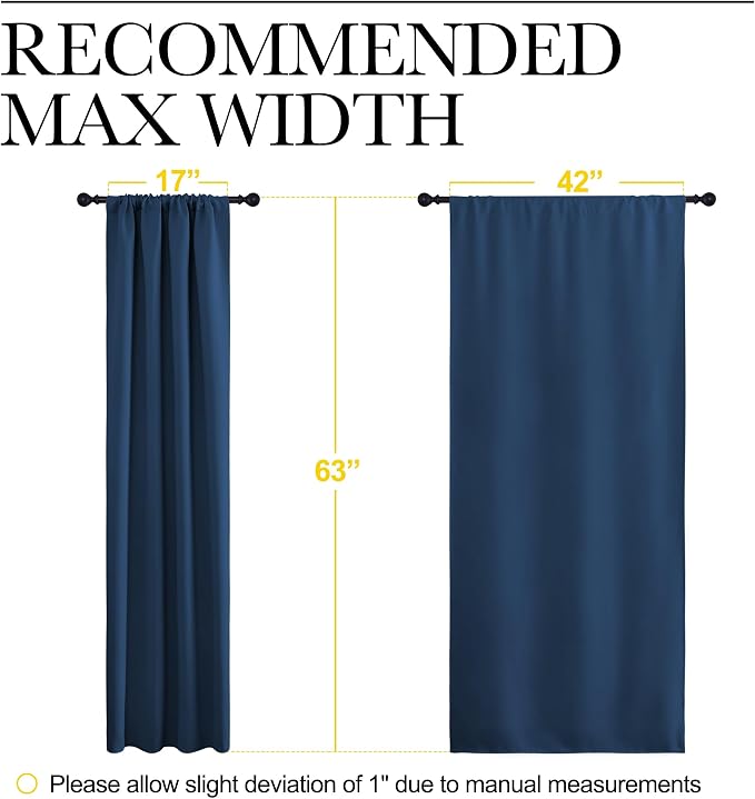 NICETOWN 2 Panels Blackout Curtains, Rod Pocket Thermal Insulated Curtains - Image 5