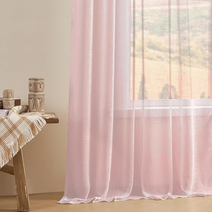 Joydeco Sheer Curtains 108 Inches Long, Window Curtains Privacy Assured - Image 6