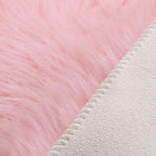 duduta Pastel Pink Rug Faux Sheepskin Fur 2x3 ft, Fluffy Shag Throw Rugs - Image 2