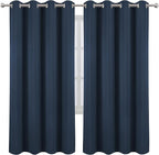 LEMOMO Navy Blue Blackout Curtains/52 x 72 Inch/Set of 2 Panels Room Darkening - Image 2