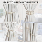 4 Pack Magnetic Curtain Tiebacks Modern Handmade Rope Curtain Tie Backs - Image 5