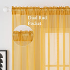 MIULEE 2 Panels Solid Color Sheer Window Curtains Elegant Window Voile Fall - Image 2