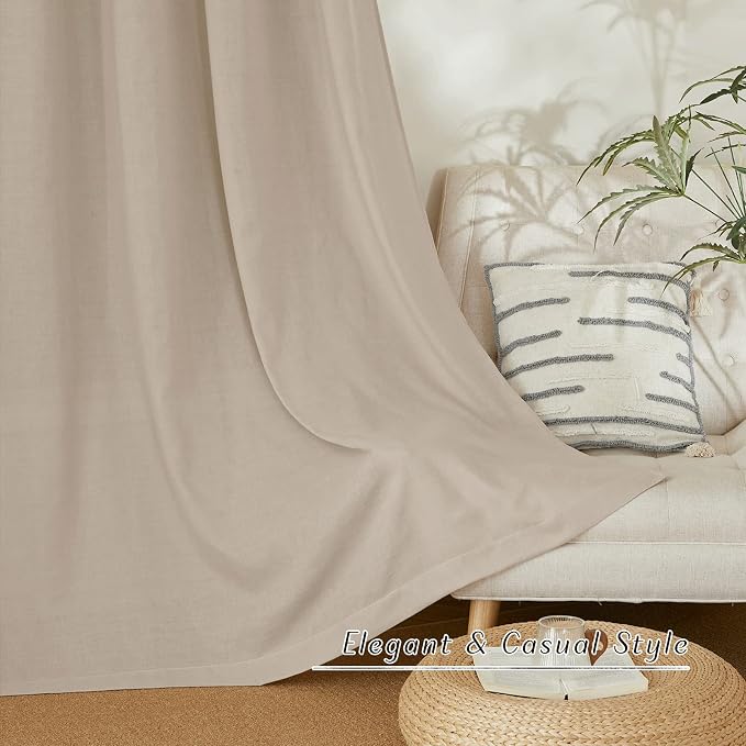 NICETOWN Rustic Linen 144 inch Long Curtains - Image 4