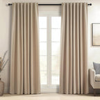 Topfinel Blackout Linen Blend Curtains 84 inch Long 2 Panels, Back Tab by Topfinel