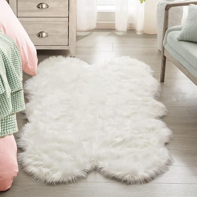ORINOVA White Fluffy Washable Shag Area Rugs - Image 3
