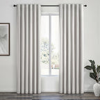 Topfinel 84 Inch Longth 40 Inch Wide 100% Blackout Linen Curtains 2 Panels Set by Topfinel