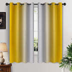 Yakamok Yellow Ombre Curtains 63 Inches Long, Light Blocking Gradient Color by Yakamok