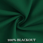 Yakamok 100% Blackout Curtains Dark Green Room Darkening Thermal Insulated - Image 6