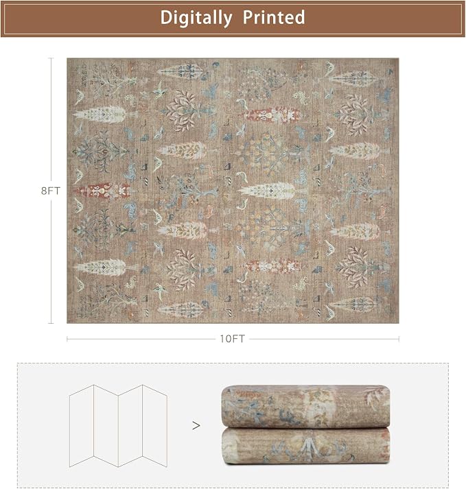 Washable Rugs 8x10 Area Rugs for Living Room, Dining Room-Large Ultra Soft Faux - Image 2