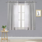 DWCN Grey Sheer Curtains Semi Transparent Voile Rod Pocket Curtains by DWCN