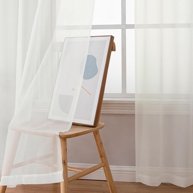 Aiyufeng Voile Sheer Ivory Curtains - Image 6