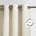 NICETOWN Bone White Linen Sheer Bedroom Curtains, Grommet Thick Flax Semi Sheer - Image 2