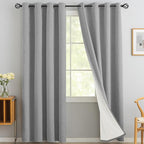 Yakamok Dove Grey Linen Curtains 100% Blackout 96 Inches Long, Room Darkening by Yakamok