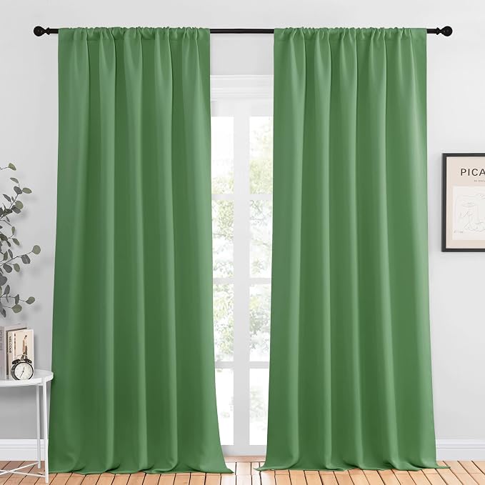 NICETOWN Blackout Curtains for Living Curtains, Froest Green, 2 Panels by NICETOWN