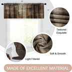Emvency 4 Pack Valances Window Treatments, Abstract Dark Brown Art Painting - Image 2