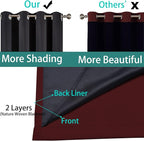 Yakamok 100% Blackout Lined Panels, Room Darkening Thermal Insulated Blackout - Image 5