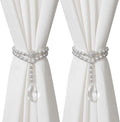SUQ I OME 1 Pair of Luxury Pearl Beaded Magnetic Curtain Tieback and Holdback by SUQIOME