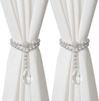 SUQ I OME 1 Pair of Luxury Pearl Beaded Magnetic Curtain Tieback and Holdback by SUQIOME