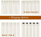 NICETOW Faux Linen Living Room Curtains 96 inch Length, Rod Pocket & Back Tab - Image 4