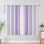 Estelar Textiler Lilac and Greyish White Blackout Curtains 54 Inch Length - Image 2