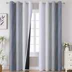 Estelar Textiler Grey and Greyish White Gradient Blackout Curtains 102 Inches by ESTELARTEXTILER