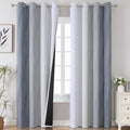 Estelar Textiler Grey and Greyish White Ombre Blackout Curtains 90 Inches Long by ESTELARTEXTILER