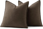 MIULEE Decorative Linen Pillow Covers 18x18 Inch Dark Coffee Chocolate Boho - Image 6
