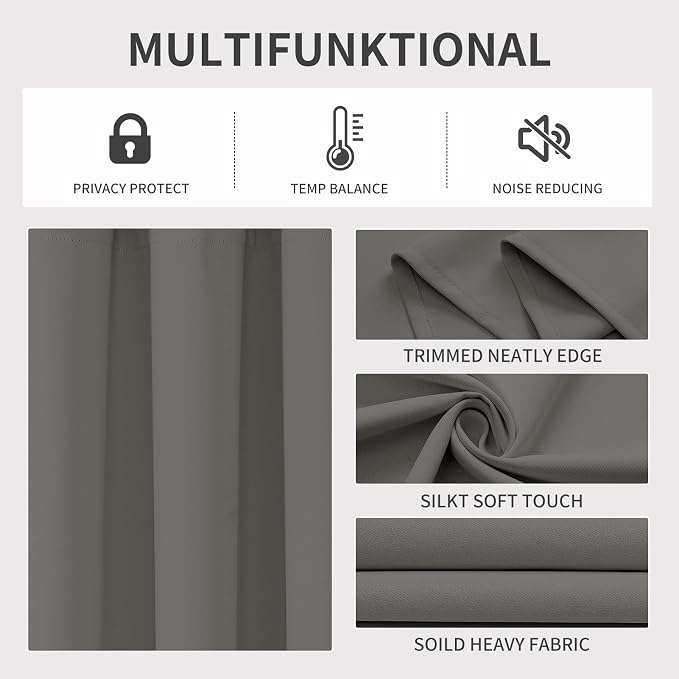 Joydeco Blackout Curtains 108 Inches Long 2 Panels Set, Thermal Insulated Long - Image 3