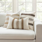 MIULEE Set of 2 Dark Brown Boho Decorative Pillow Covers 18x18 Inch Farmhouse - Image 3