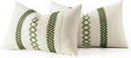 MIULEE Set of 2 Moss Green Boho Decorative Lumbar Pillow Covers 12x20 Inch - Image 7
