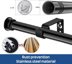 Small Curtain Rods for Windows 30" to 45" 5/8 Inch Standard Decorative Black - Image 3