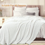TOONOW Fleece Bed Blanket Queen Size 90x90 inches, Super Soft Fluffy Fuzzy - Image 2
