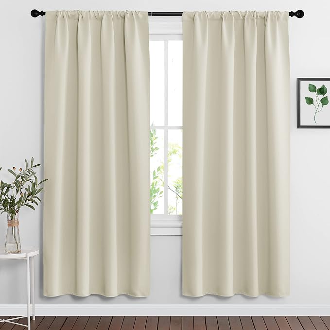 RYB HOME Curtains for Bedroom Living Room 72 inches Long, Thermal Insulated by RYBHOME