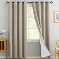 Yakamok Natural Linen Curtains 100% Blackout 84 Inches Long, Room Darkening by Yakamok