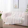White Fleece Throw Blanket 50”×70” by linecooo