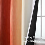 Estelar Textiler Burnt Orange and Greyish White Ombre Blackout Curtains 90 Inch - Image 5