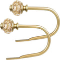 2 Pack Gold Curtain Holdbacks, USFOOK Decorative Drapery Tiebacks, Curtain Tie by USFOOK