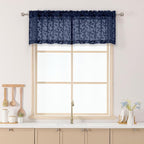 Chyhomenyc Navy Blue Sheer Valances by Chyhomenyc