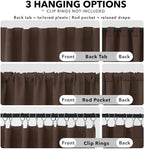 Deconovo Blackout Curtains, Thermal Insulated, W70 x L63 2 Panels, Back Tab - Image 2