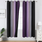 Estelar Textiler Purple and Black Blackout Curtains by ESTELARTEXTILER