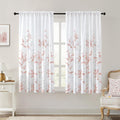 HOMEIDEAS Non-See-Through Pink and White Privacy Sheer Curtains 52 X 63 Inch by HOMEIDEAS