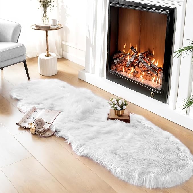 Ciicool Ultra Soft Faux Sheepskin Fur Rug Fluffy Rug - Image 3