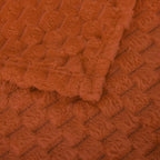 Puncuntex Burnt Orange Throw Blanket 50"×60" inches Fuzzy 3D Jacquard - Image 7